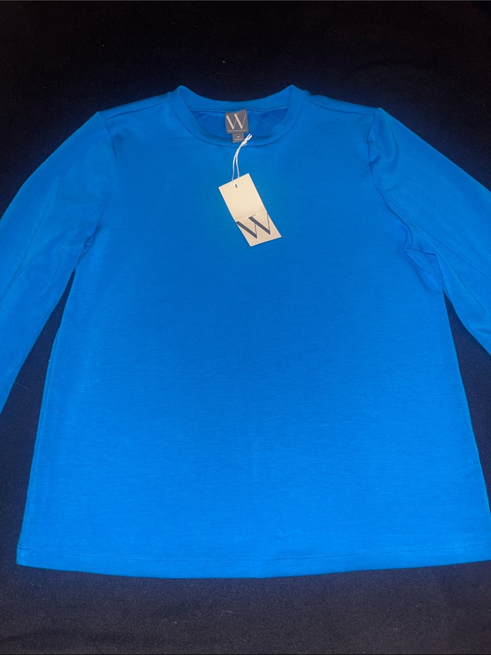 Worthington Bright Teal Long-Sleeve Crewneck Top